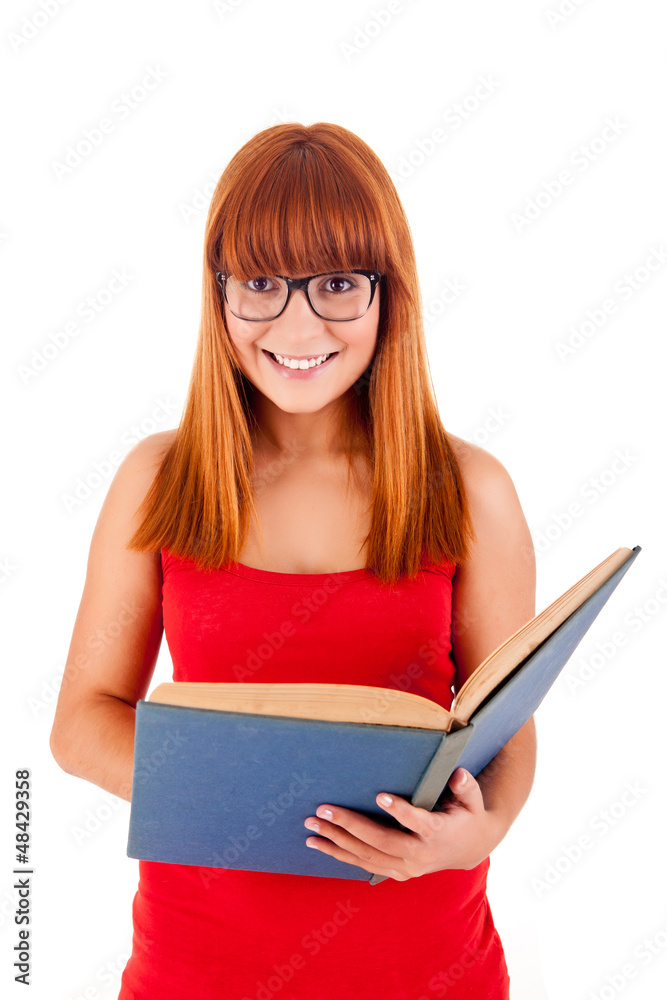 University girl holding a school bag and smiling University girl holding a school bag and smiling