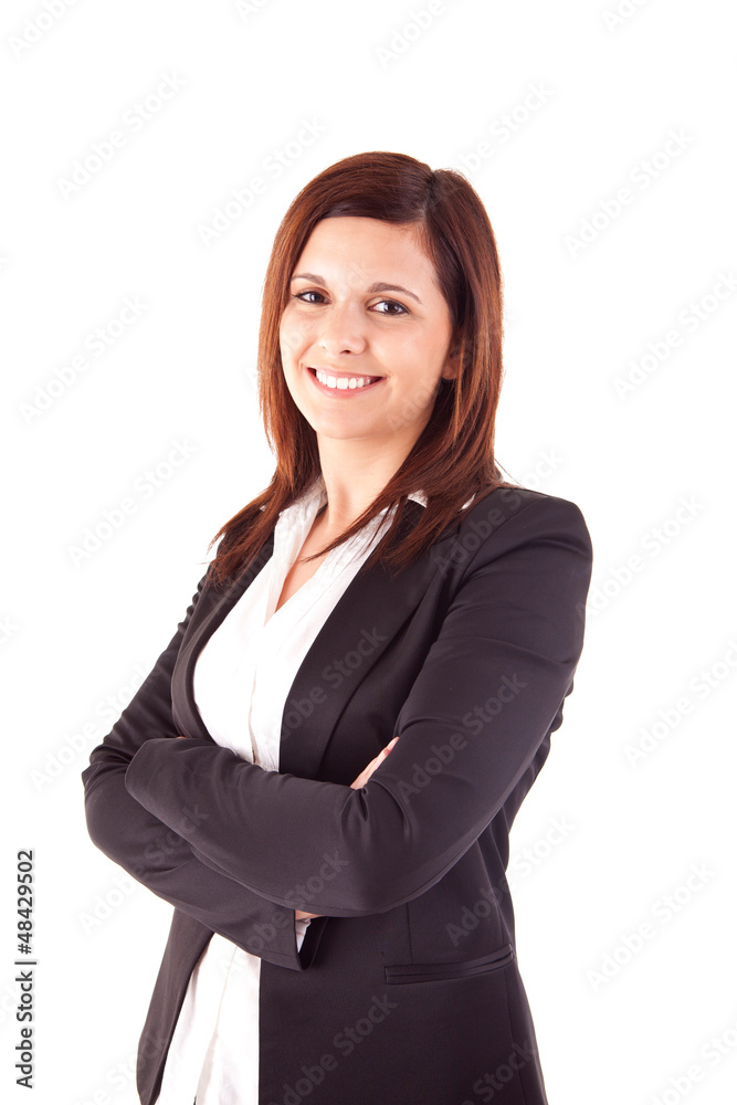 Beautiful woman posing over white background Beautiful woman posing over white background
