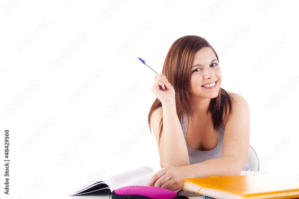 Young woman studying