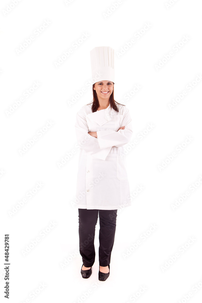 Professional cooker chef over white background Professional cooker chef over white background