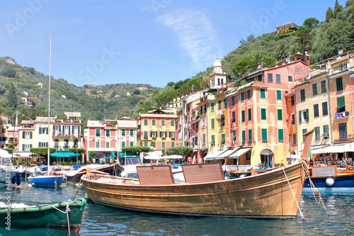 boats in portofino hdr