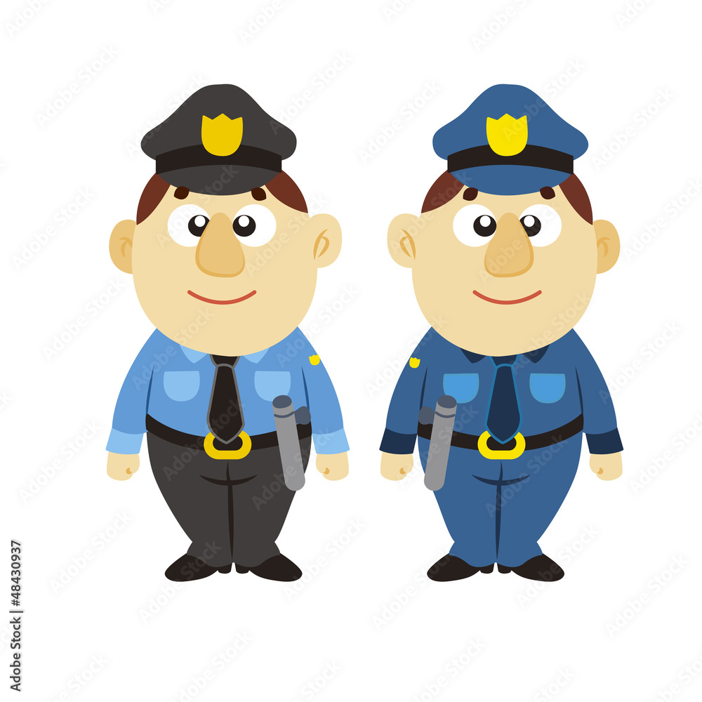 funny cartoon policeman, two colors funny cartoon policeman, two colors