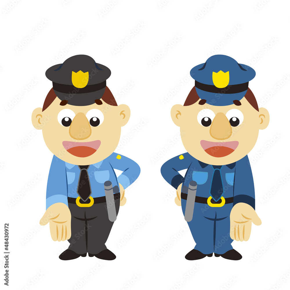 funny cartoon policeman, two colors funny cartoon policeman, two colors