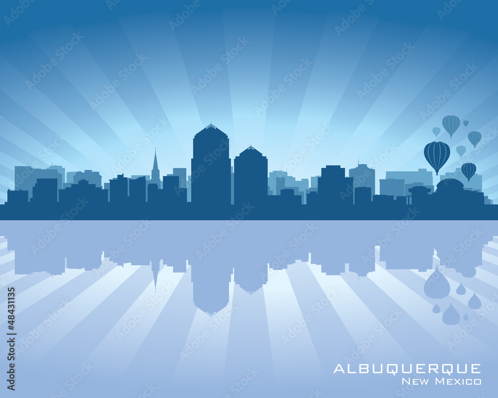 Albuquerque, New Mexico skyline silhouette
