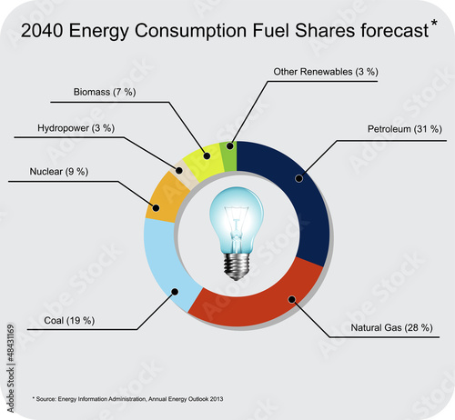 Energy consumption fuel shares forecast  in 2040