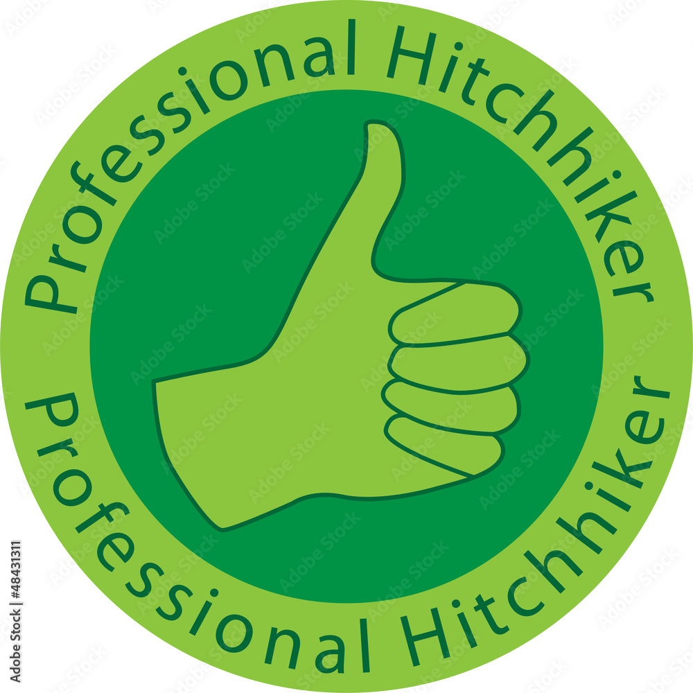 Vector thumb up sign and text - professional hitchhiker Vector thumb up sign and text - professional hitchhiker