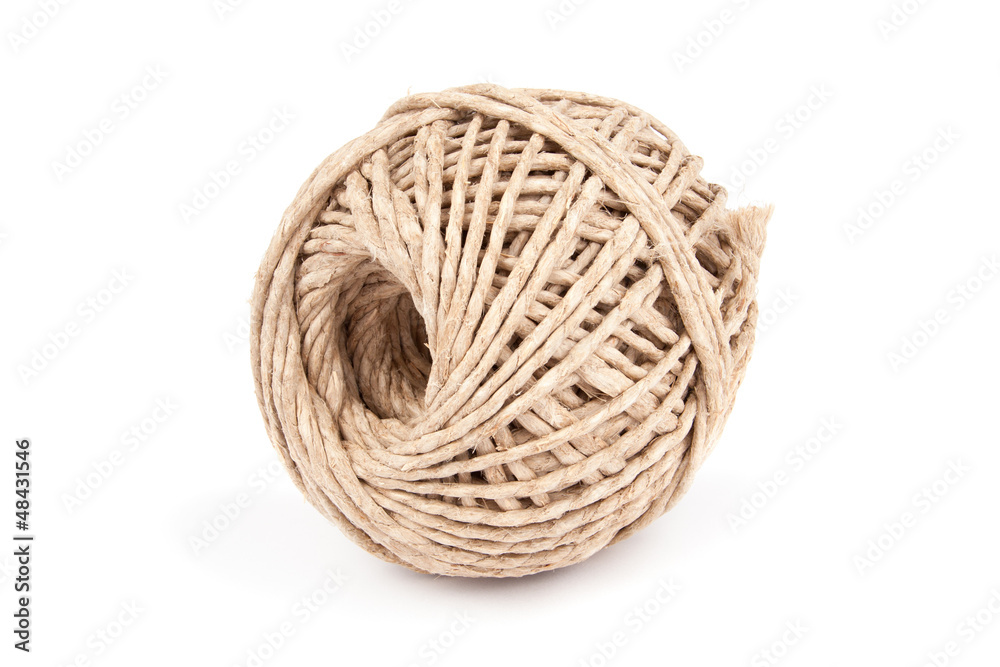 Clew of rope isolated on white background Clew of rope isolated on white background