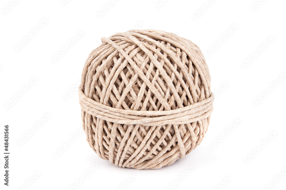 Clew of rope isolated on white background