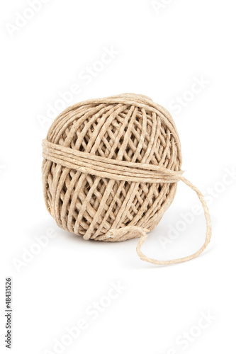 Clew of rope isolated on white background