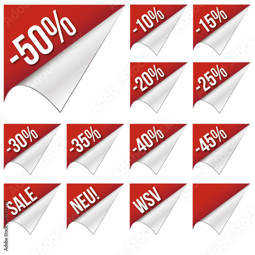 Rabatt Sticker - SALE - Prozent - Rot