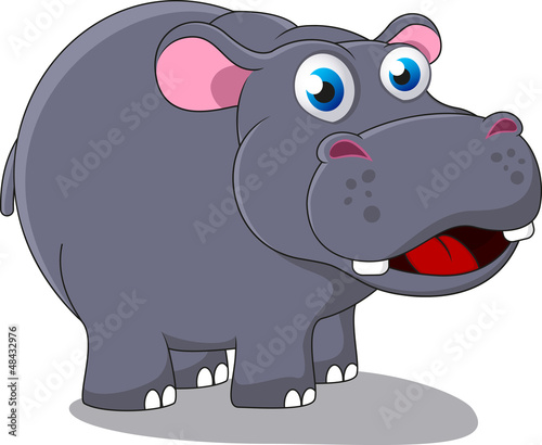 Illustration Of Hippo Cartoon
