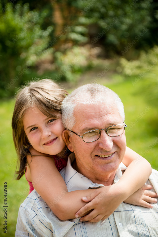 Happy grandfather with grandchild Happy grandfather with grandchild