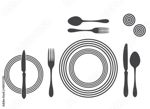 Etiquette Proper Table Setting silhouette