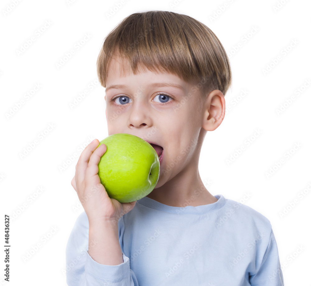 boy with apple boy with apple