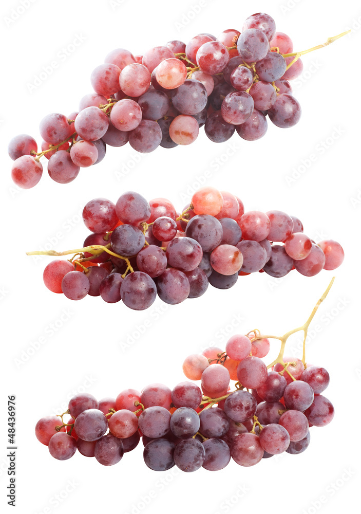 Fototapeta premium Tasty bunch of red grapes, isolated