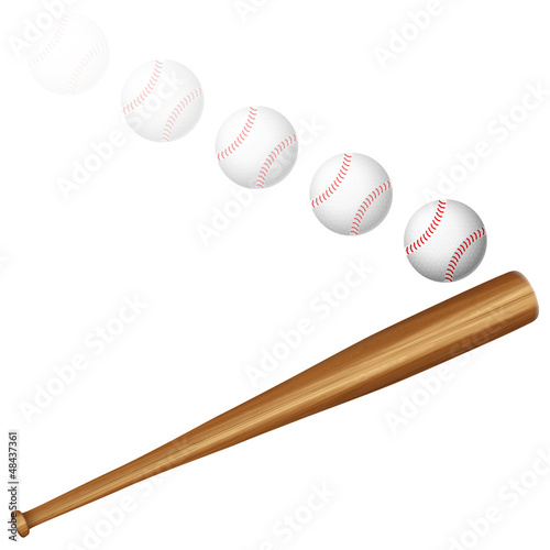 Photography baseball ball and bat