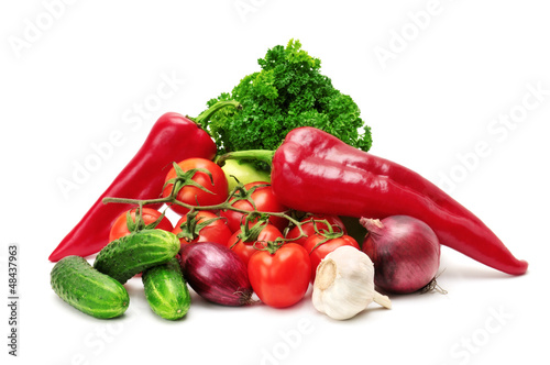 set vegetables isolated on white  background