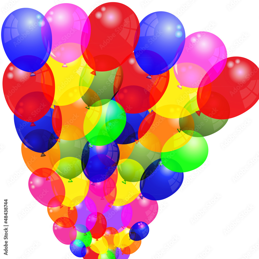 Colorful balloons isolated on white background