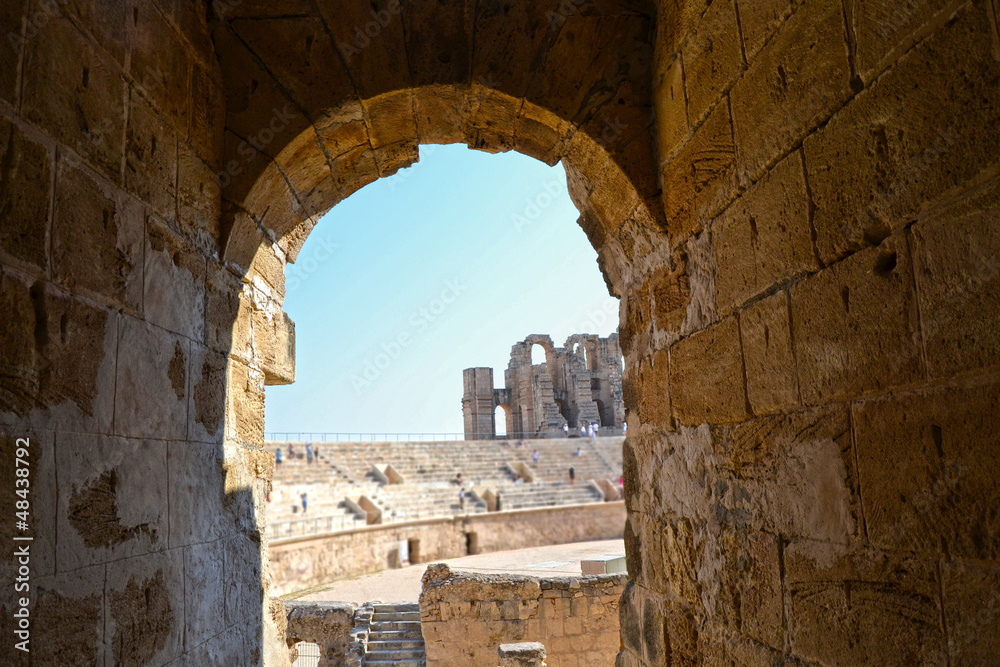 Roman amphitheater in the city of El Jem - Tunisia, Africa