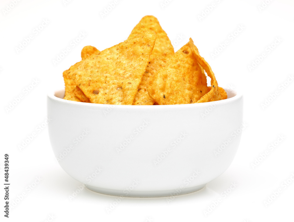 A bowl of corn chips A bowl of corn chips