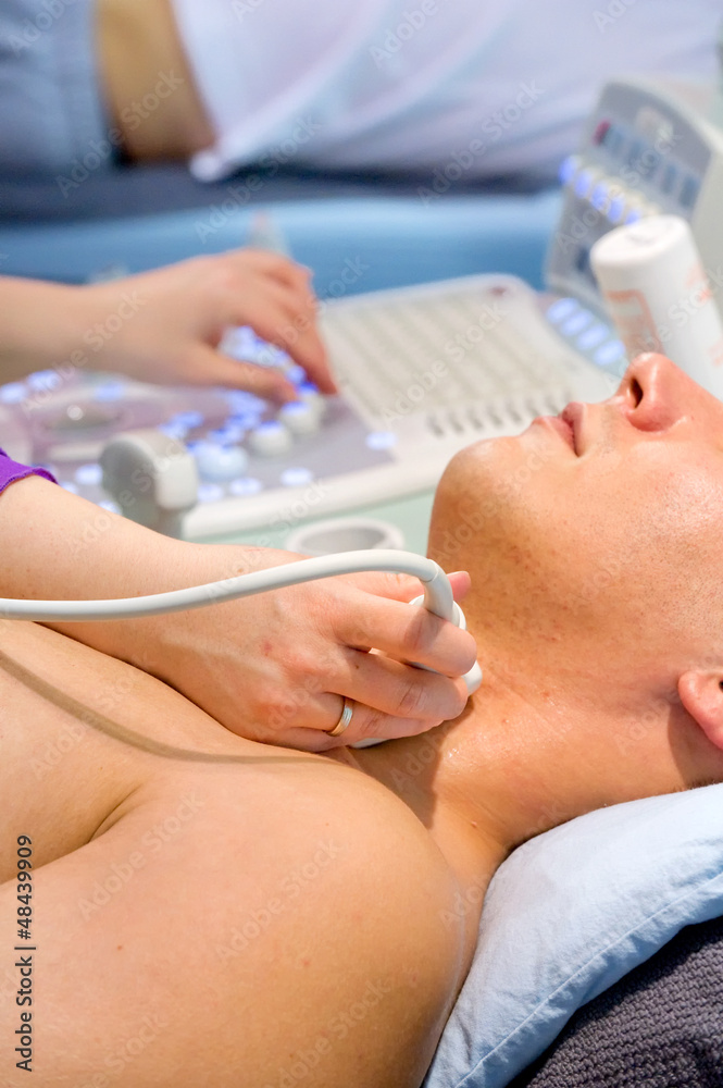 Naklejka premium Sonografie der Schilddrüse