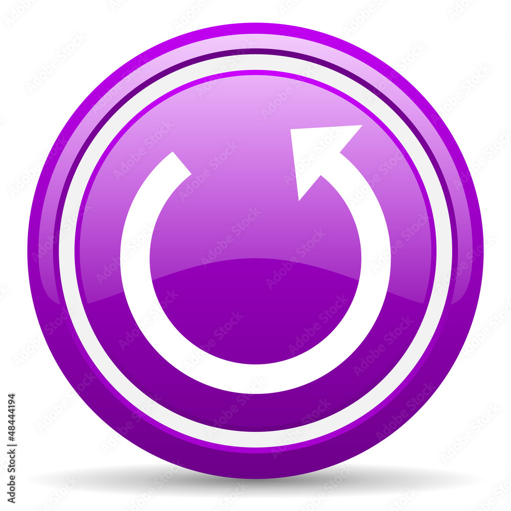 rotate violet glossy icon on white background rotate violet glossy icon on white background