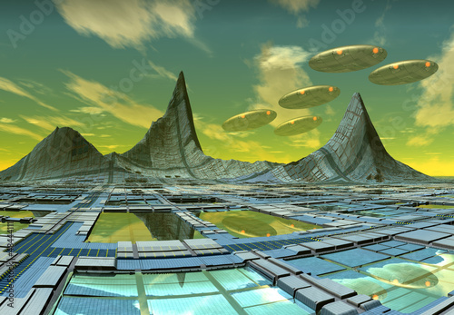 Fototapeta Naklejka Na Ścianę i Meble -  Alien Planet - Computer Artwork