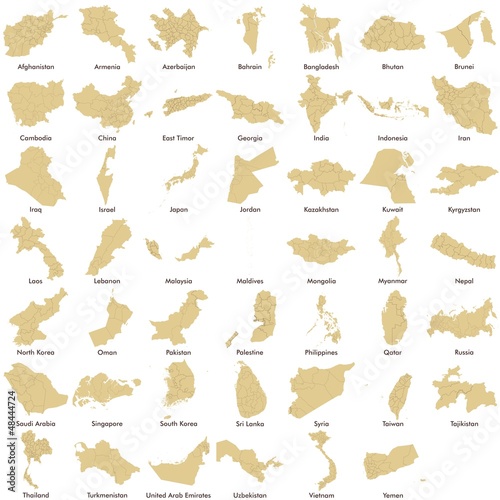Asia maps, Asian Countries detailed