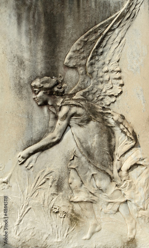 antique angelic bas-relief