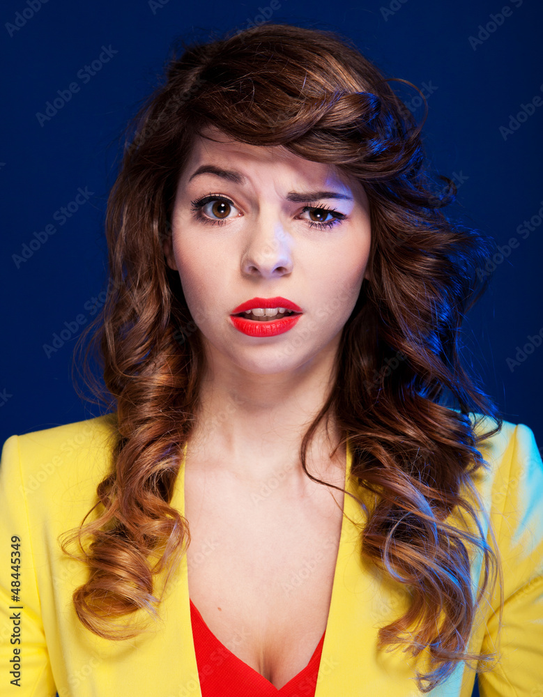 Fototapeta premium Unhappy woman looking with negative expression and disapproval.
