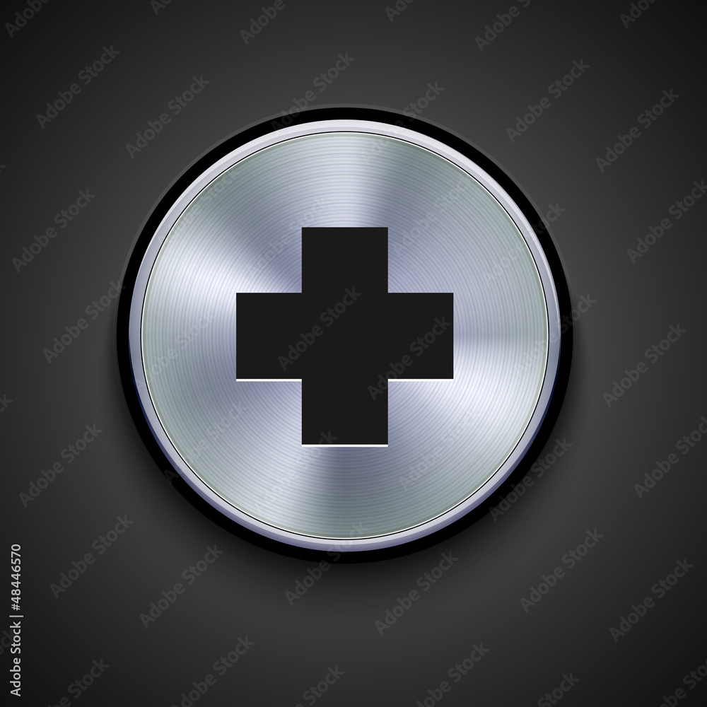 Obraz premium vector metal icon on gray background. Eps10