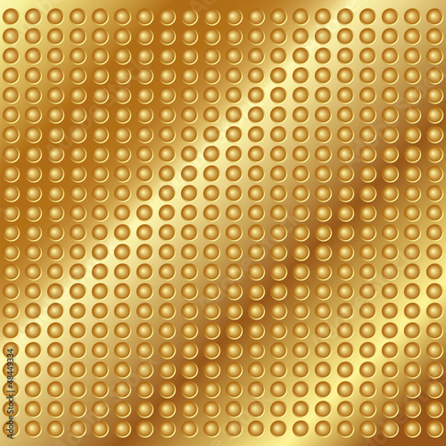 Gold metal background with rivets