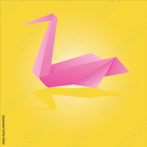 Vector origami Swan illustration