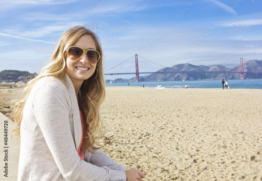 Woman enjoying her San Francisco Vacation
