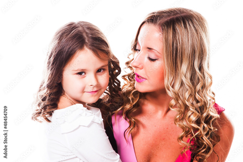 Young and beautiful mother with a beautiful daughter Young and beautiful mother with a beautiful daughter