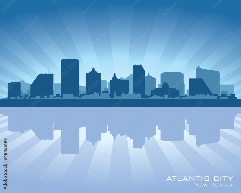 Atlantic City, New Jersey skyline silhouette