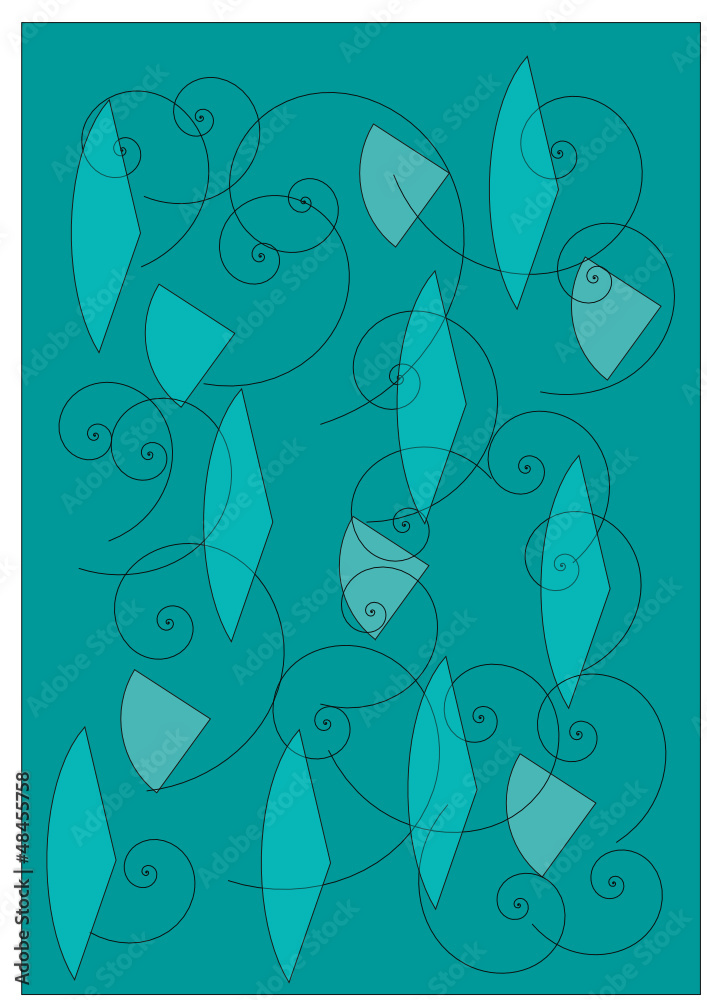 Spiralenmuster petrol