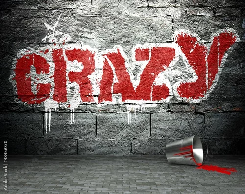 Obraz graffiti - ściana z napisem