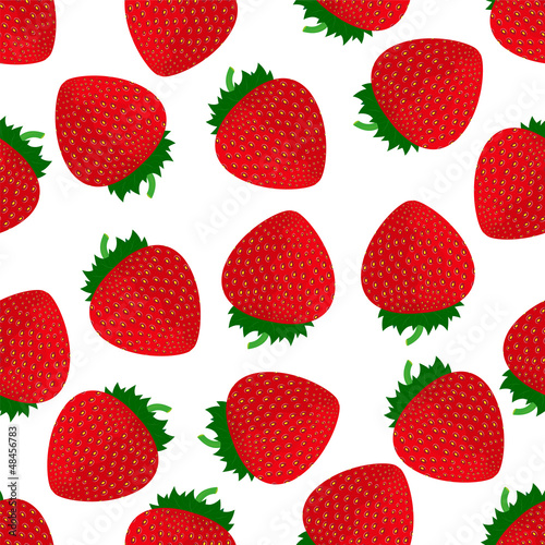Seamless pattern of strawberry on white background