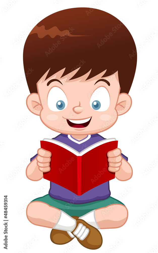 illustration of Boy reading book