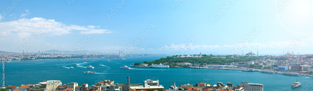 Panoramic view to Istanbul, Turkey.