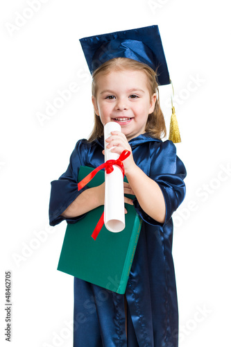 Little girl kid in academic...