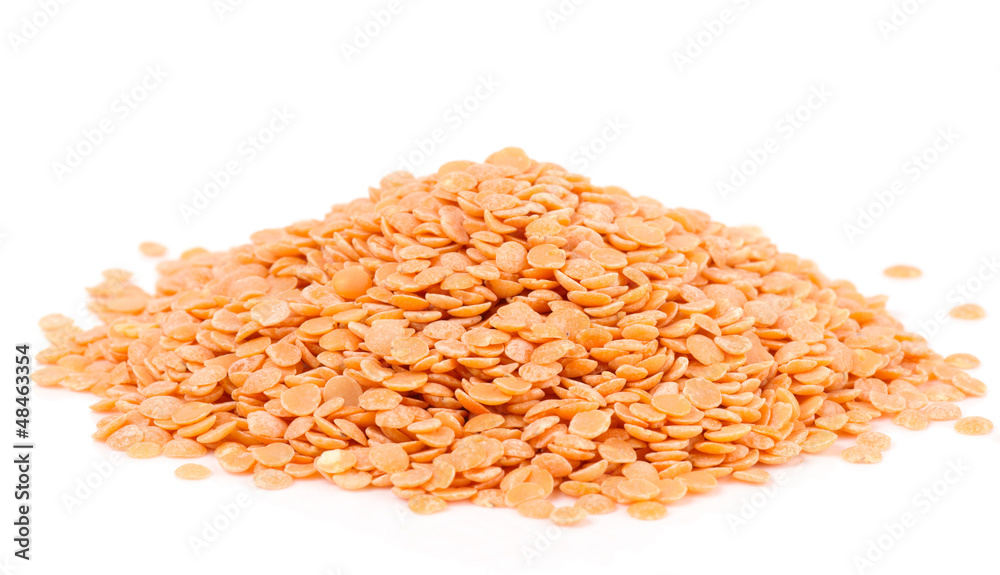 Uncooked lentils isolated on white background Uncooked lentils isolated on white background