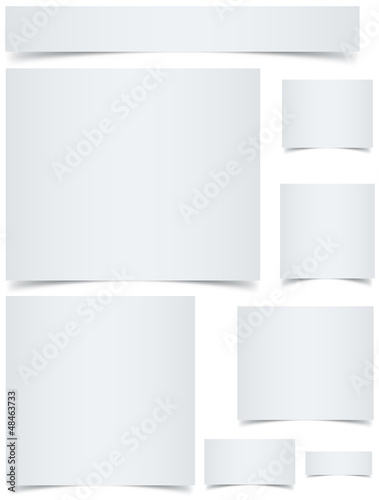 Blank web banners with curled edges effect