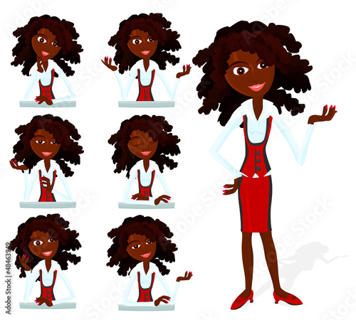 Set of a various woman poses - C