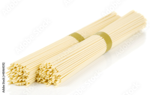 Egg noodles isolated on white