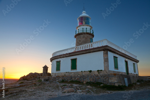 Corrubedo lighthouse at sunset. Province of A Coruña, Spain