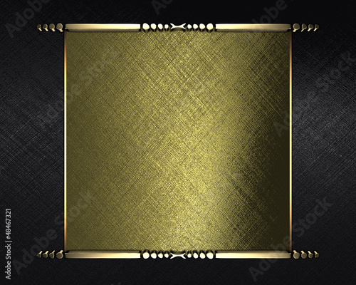 Black texture with gold name plate for text and gold trim