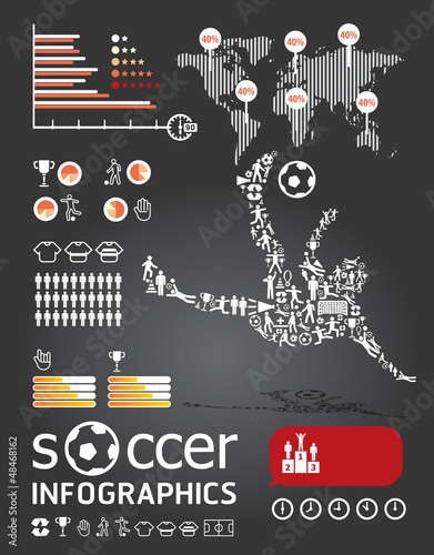 soccer infographic vector