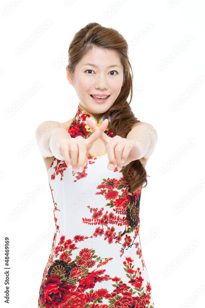 Beautiful asian woman wearing cheongsam Beautiful asian woman wearing cheongsam